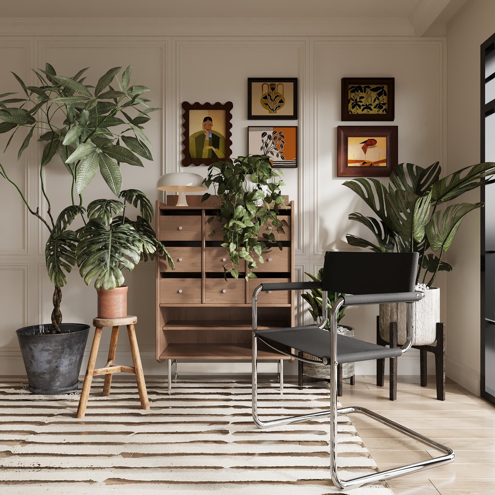 23" Silver And Black Genuine Leather and Stainless Steel Arm Chair