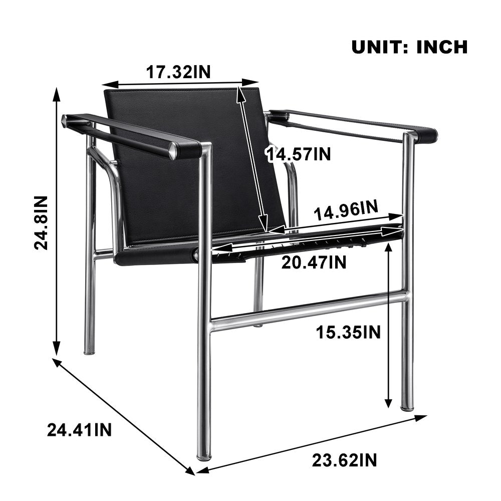 24" Silver Stainless Steel Arm Chair
