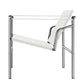 24" White and Silver Faux Leather and Stainless Adjustable Back Arm Chair