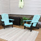 Set of Two Blue And Black Heavy Duty Plastic Outdoor Adirondack Chairs