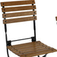 Set of Two Brown Steel Outdoor Folding Accent Chairs