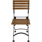 Set of Two Brown Steel Outdoor Folding Accent Chairs