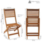 Set of Two Brown Solid Wood Outdoor Folding Accent Chairs