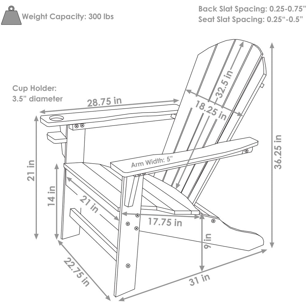 Set of Two White Heavy Duty Plastic Outdoor Adirondack Chairs