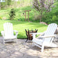 Set of Two White Heavy Duty Plastic Outdoor Adirondack Chairs