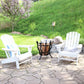 Set of Two White Heavy Duty Plastic Outdoor Adirondack Chairs