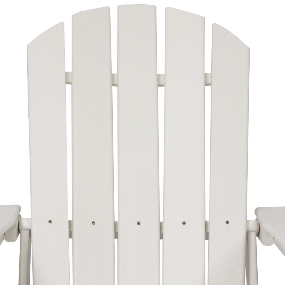 Set of Two White Heavy Duty Plastic Outdoor Adirondack Chairs