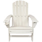 Set of Two White Heavy Duty Plastic Outdoor Adirondack Chairs