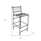 21" Black Steel Outdoor Accent Chair
