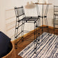 21" Black Steel Outdoor Accent Chair