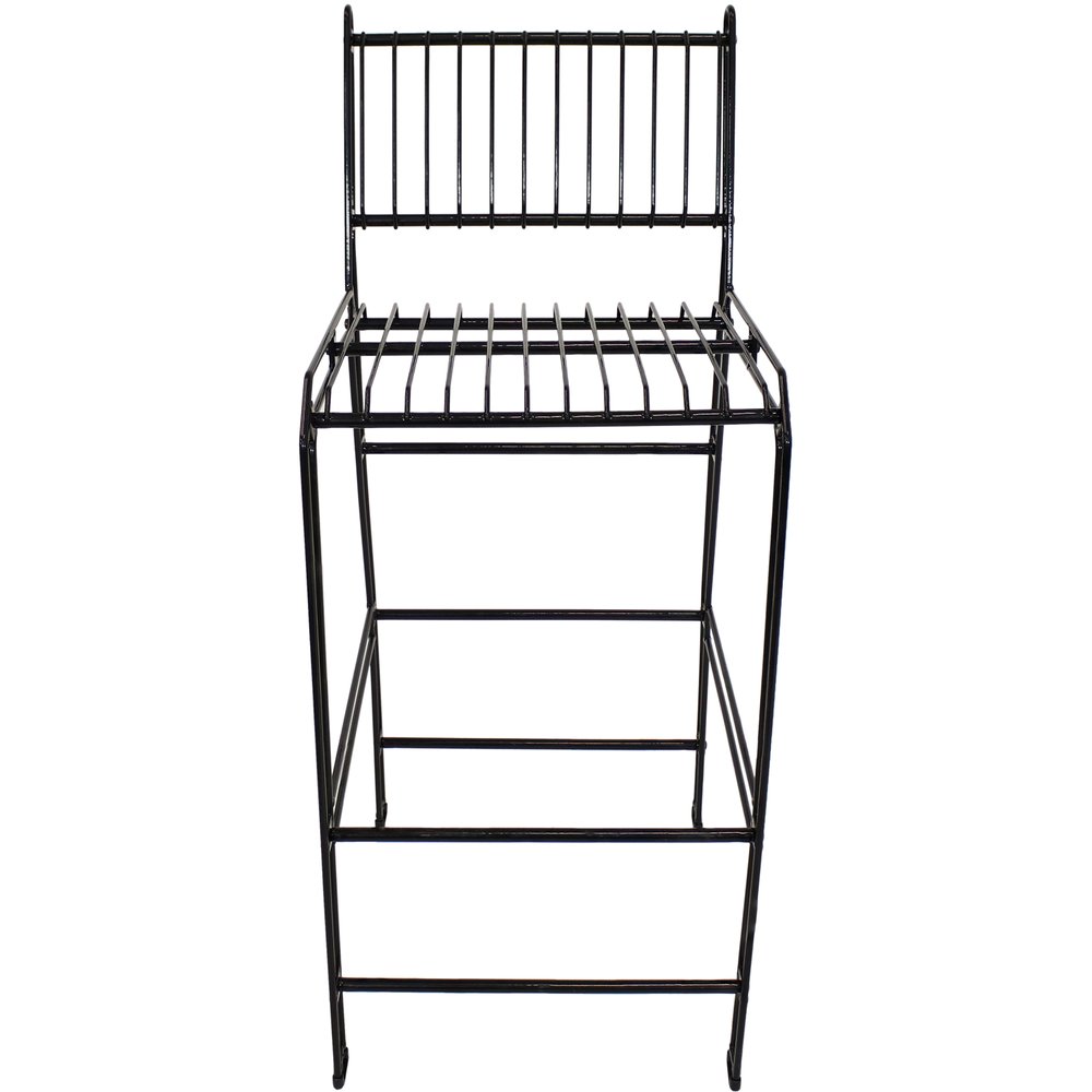 21" Black Steel Outdoor Accent Chair