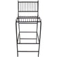 21" Black Steel Outdoor Accent Chair