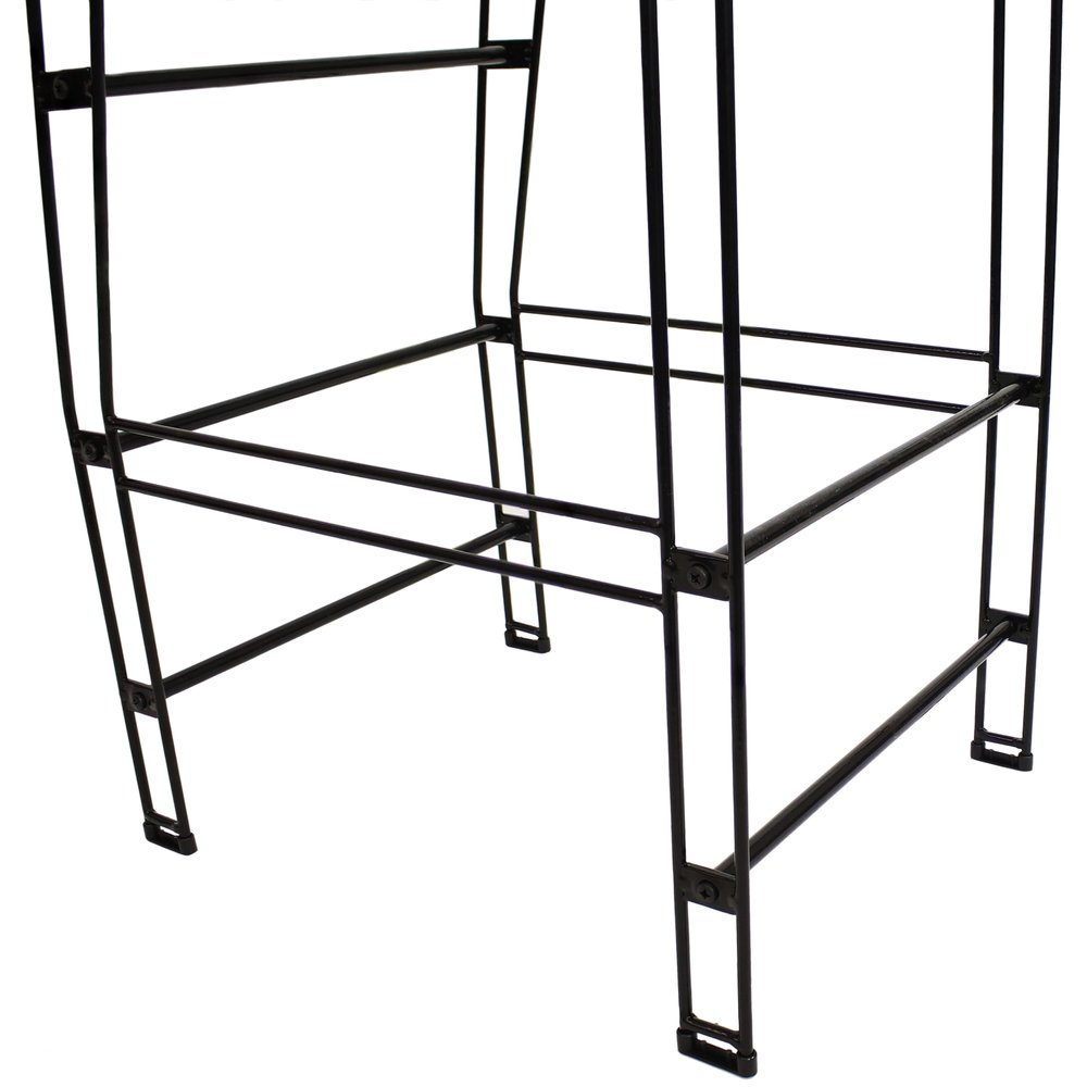 21" Black Steel Outdoor Accent Chair