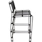 21" Black Steel Outdoor Accent Chair
