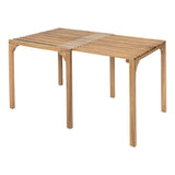 60" Natural Solid Wood Extendable Outdoor Dining Table