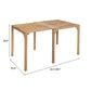 60" Natural Solid Wood Extendable Outdoor Dining Table