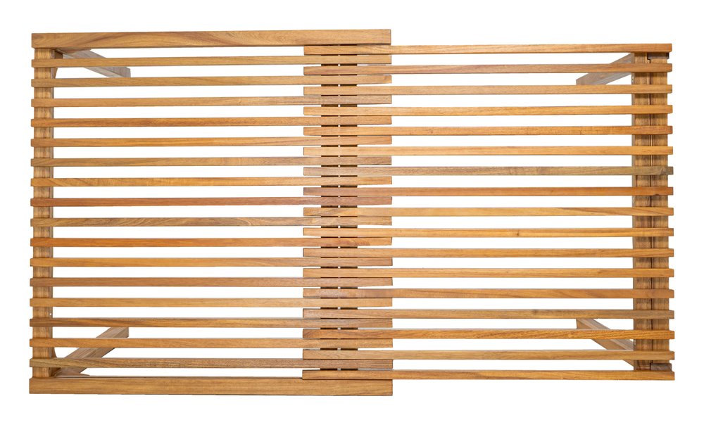 60" Natural Solid Wood Extendable Outdoor Dining Table