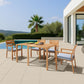 60" Natural Solid Wood Extendable Outdoor Dining Table