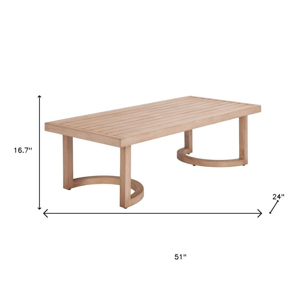 51" Brown Aluminum Outdoor Coffee Table