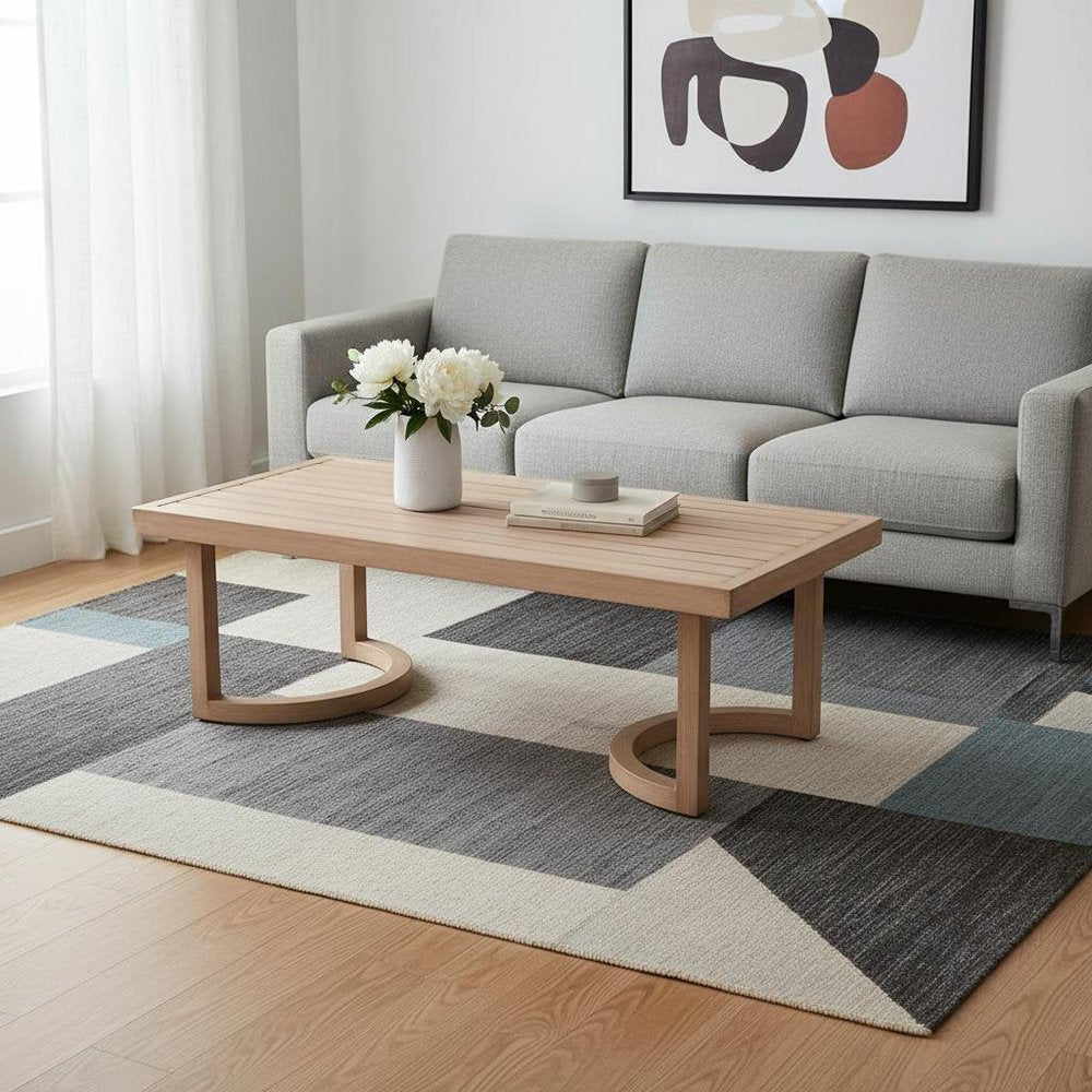 51" Brown Aluminum Outdoor Coffee Table