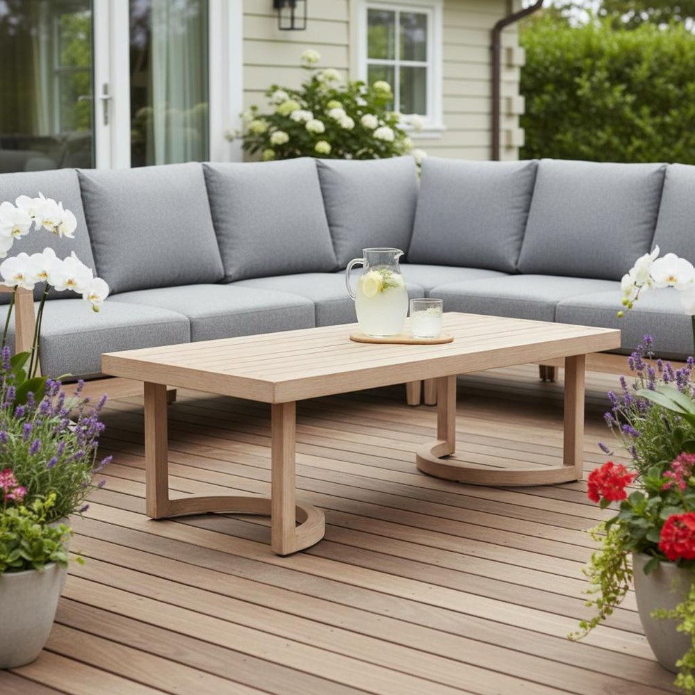 51" Brown Aluminum Outdoor Coffee Table