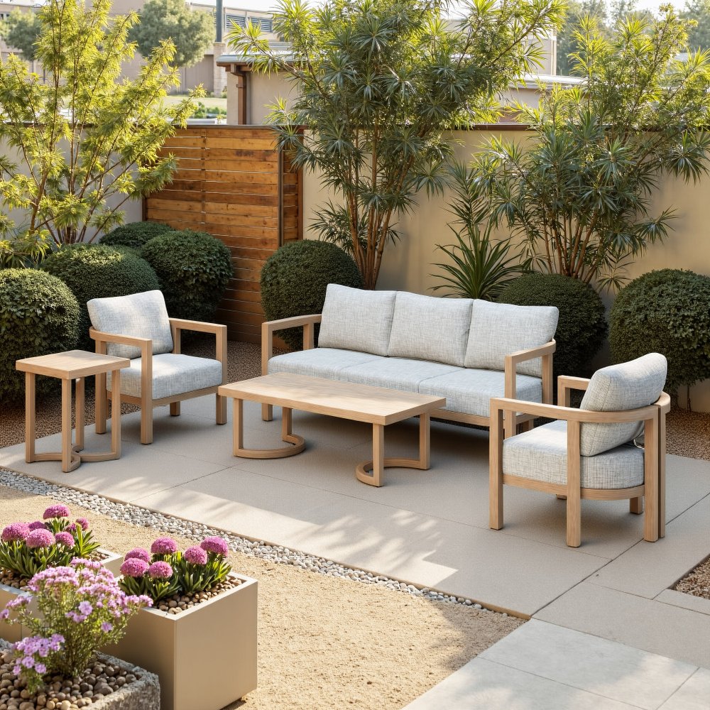 51" Brown Aluminum Outdoor Coffee Table