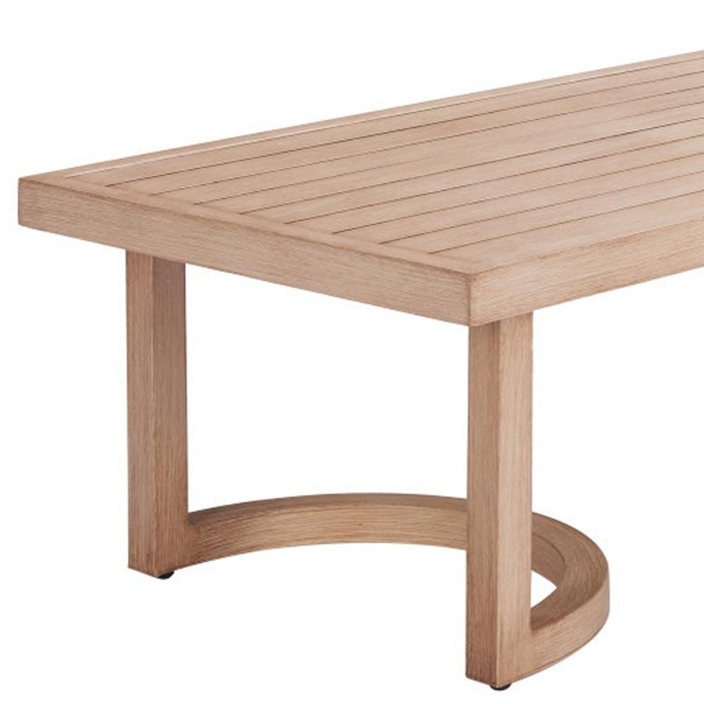 51" Brown Aluminum Outdoor Coffee Table