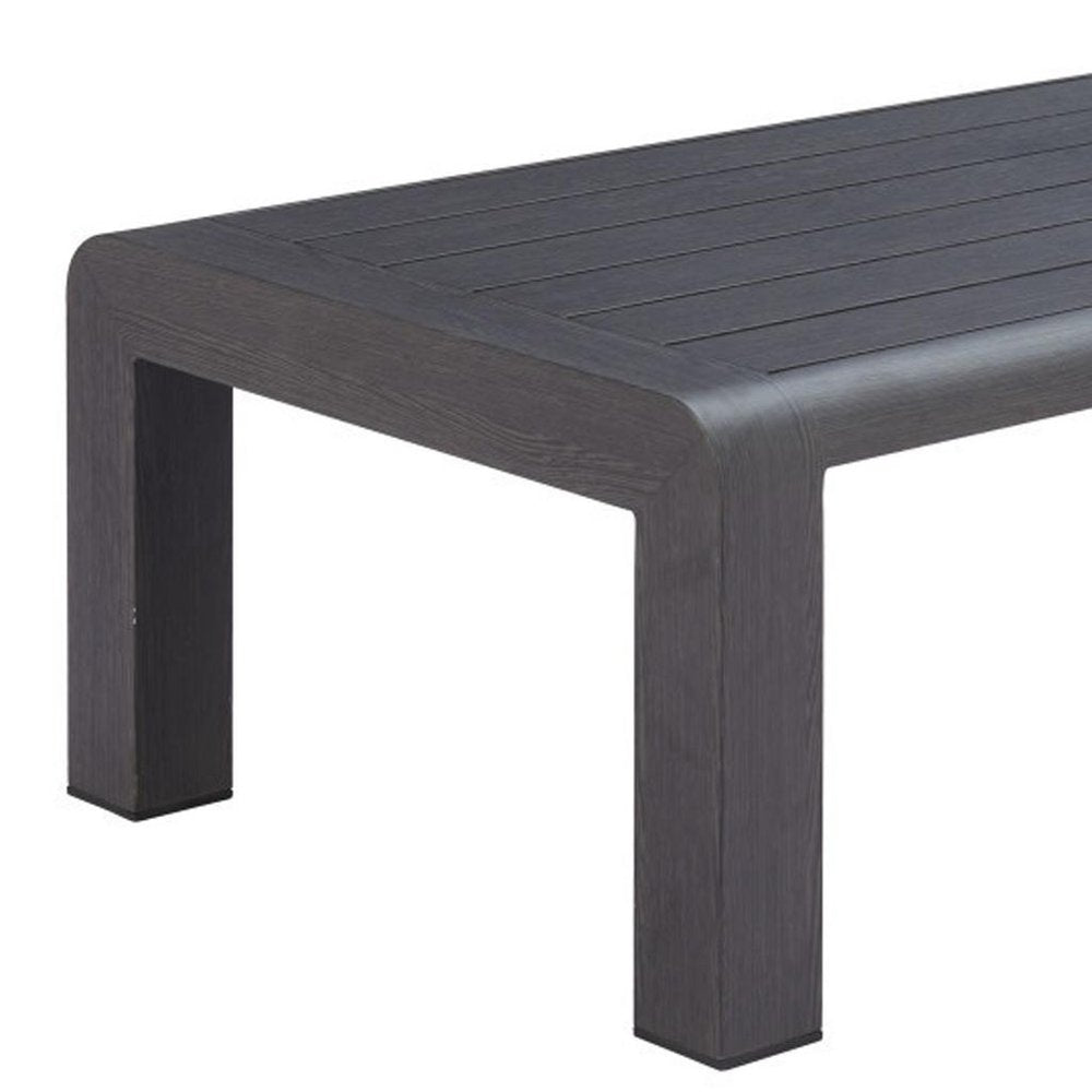 48" Black Aluminum Outdoor Coffee Table