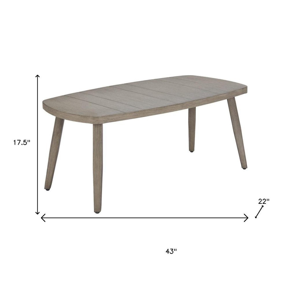 43" Brown Aluminum Outdoor Coffee Table