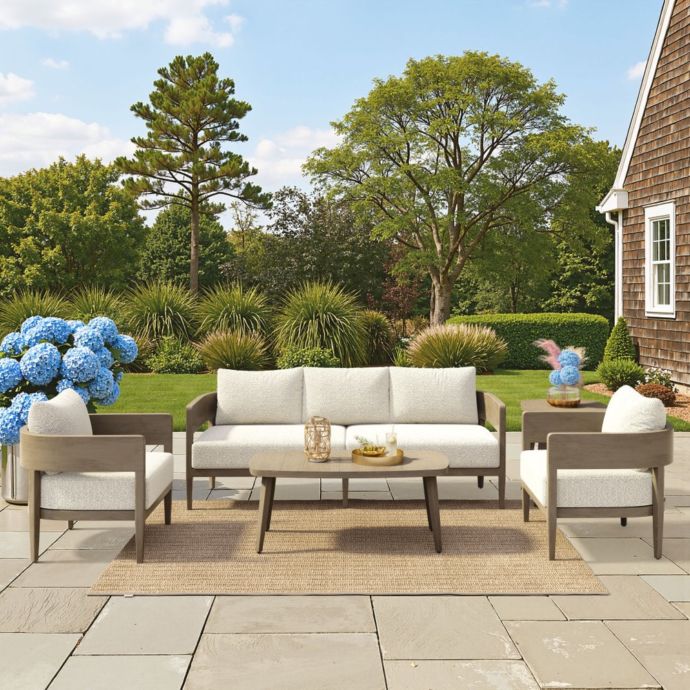 43" Brown Aluminum Outdoor Coffee Table