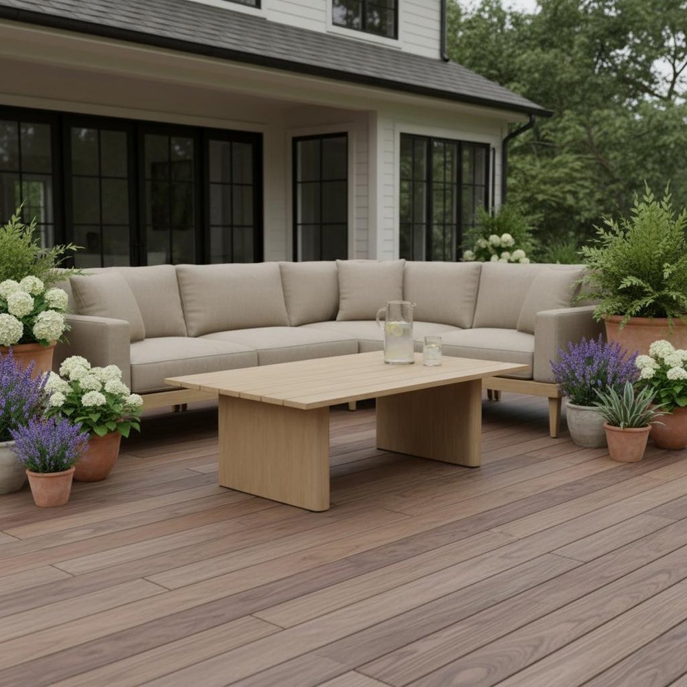 48" Natural Aluminum Outdoor Coffee Table