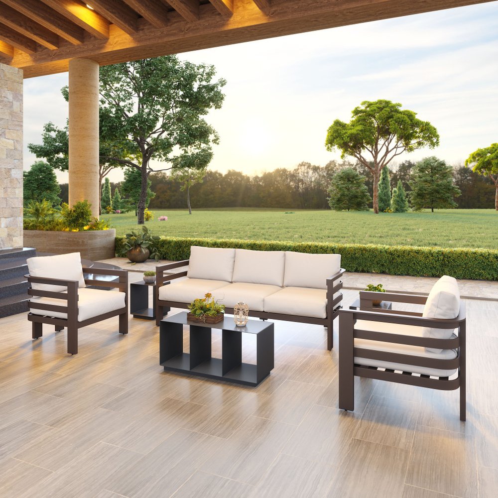 36" Charcoal Aluminum Outdoor Coffee Table