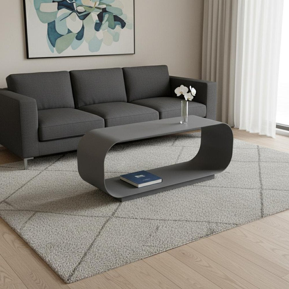 39" Charcoal Aluminum Outdoor Coffee Table