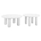 34" White Rounded Aluminum Outdoor Coffee Table