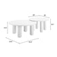 34" White Rounded Aluminum Outdoor Coffee Table
