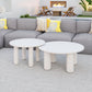 34" White Rounded Aluminum Outdoor Coffee Table