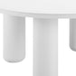 34" White Rounded Aluminum Outdoor Coffee Table