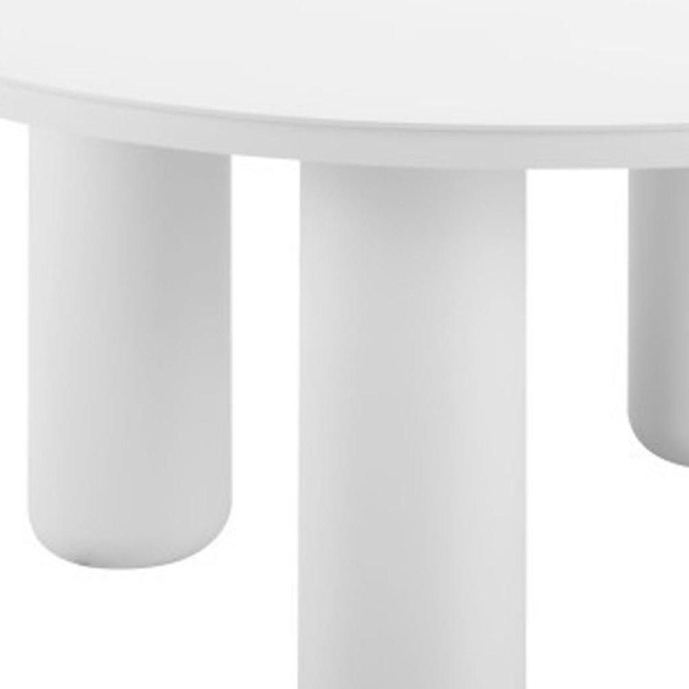 34" White Rounded Aluminum Outdoor Coffee Table