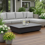 50" Black Aluminum Outdoor Coffee Table