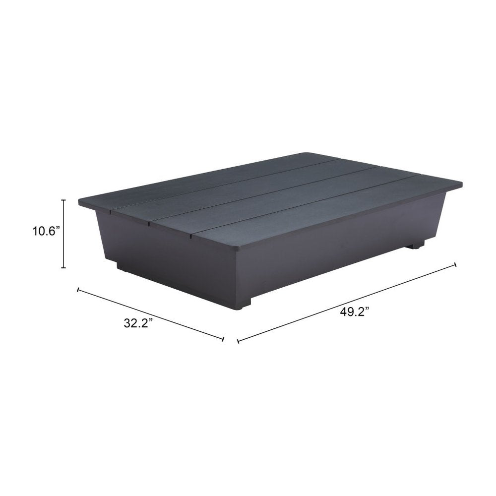 50" Black Aluminum Outdoor Coffee Table