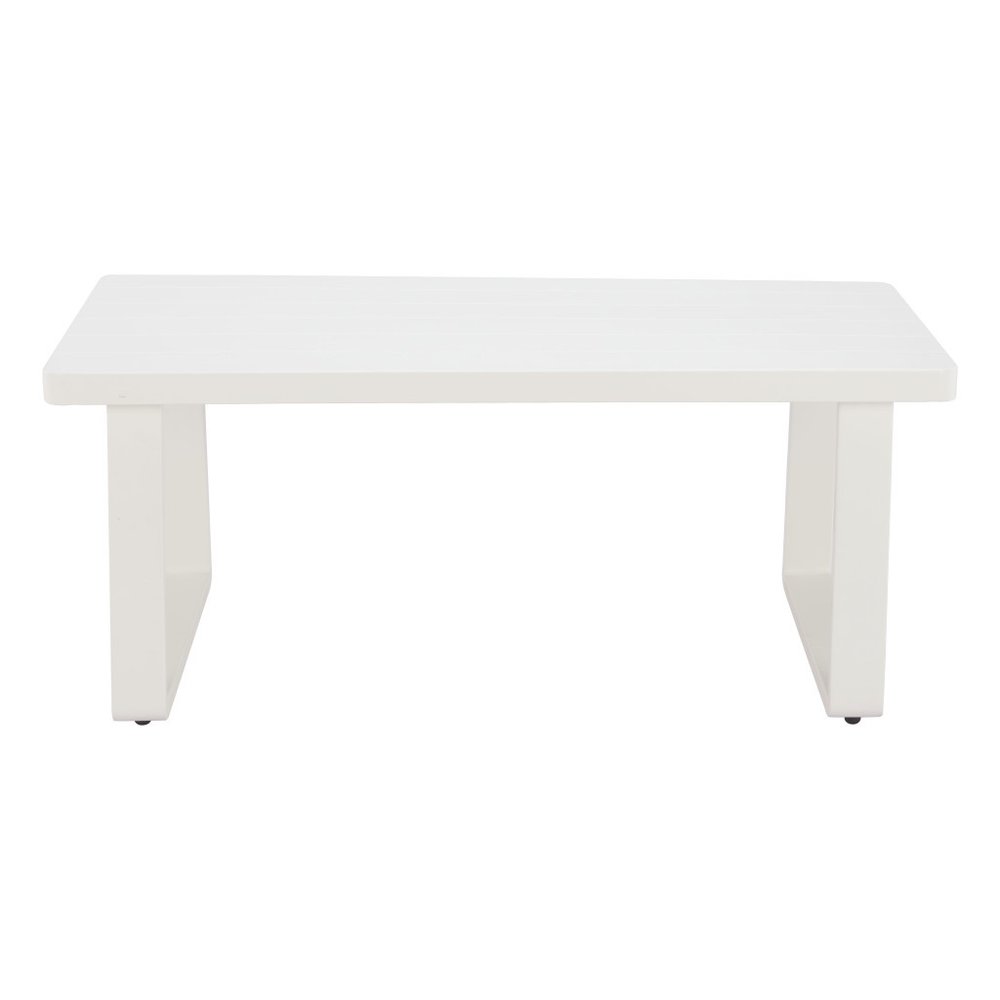 43" White Aluminum Outdoor Coffee Table