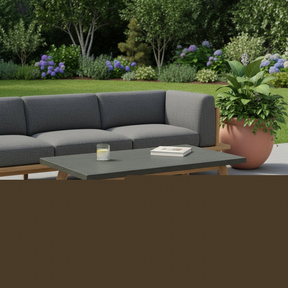 48" Dark Gray Concrete Outdoor Coffee Table