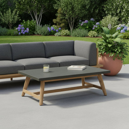 48" Dark Gray Concrete Outdoor Coffee Table