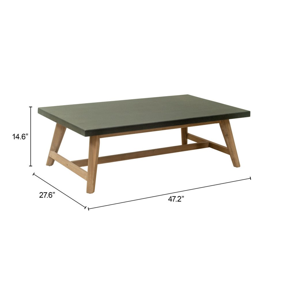 48" Dark Gray Concrete Outdoor Coffee Table