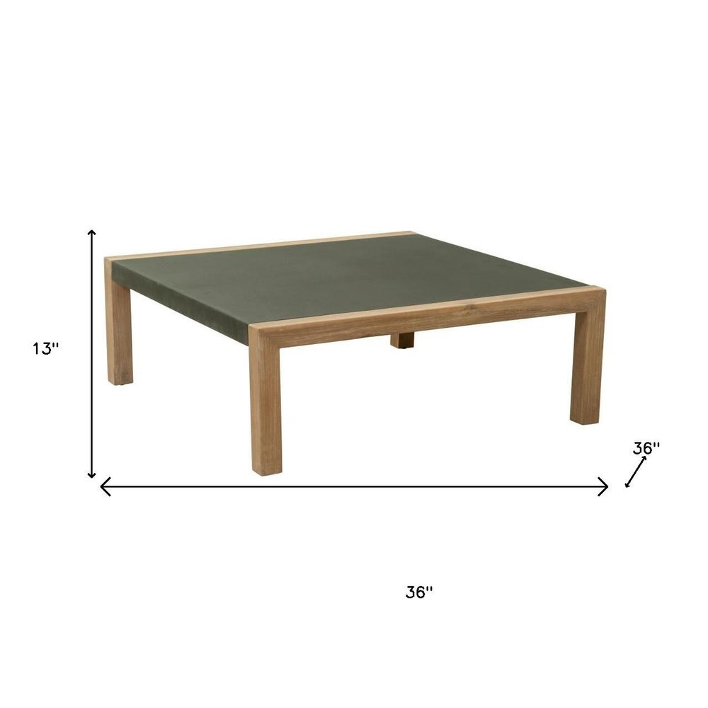 36" Gray Square Concrete Outdoor Coffee Table