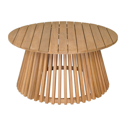 32" Natural Rounded Solid Wood Outdoor Coffee Table