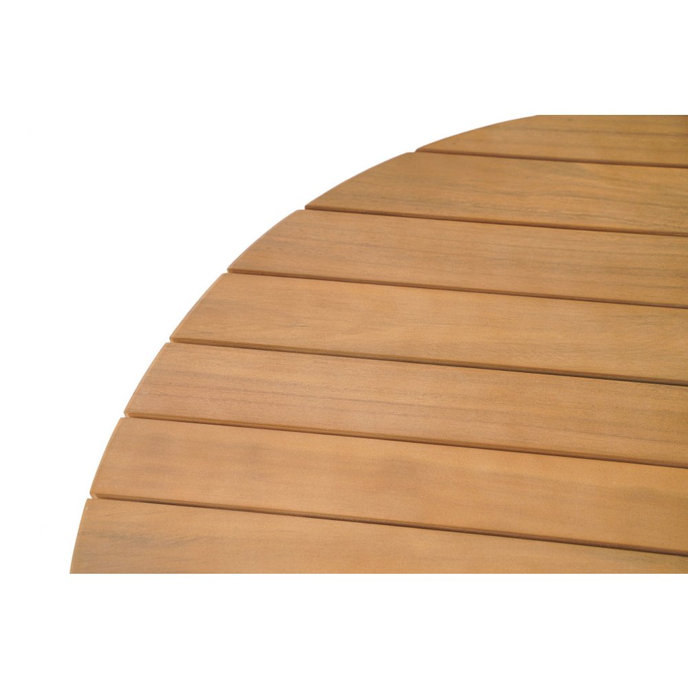 32" Natural Rounded Solid Wood Outdoor Coffee Table