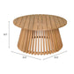 32" Natural Rounded Solid Wood Outdoor Coffee Table