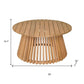 32" Natural Rounded Solid Wood Outdoor Coffee Table