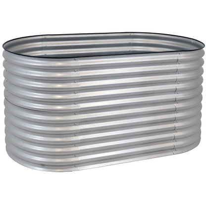 32" X 63" Silver Metal Oval Raised Garden Bed